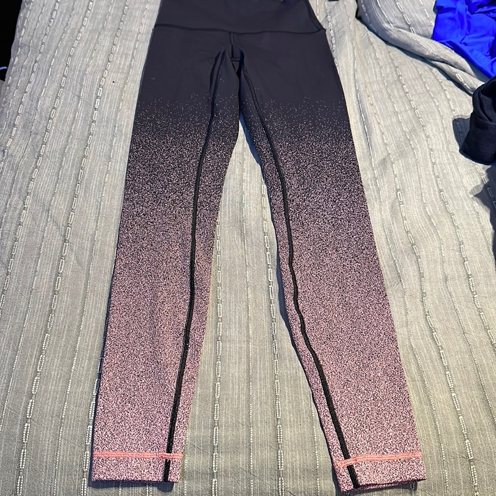 Lululemon Black and Pink Leggings Size 4